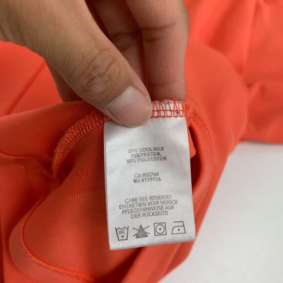NVO Sport Shirt Womens M Medium Tangerine Quarter Zip Sleeveless Pique Golf Polo - Picture 8 of 11